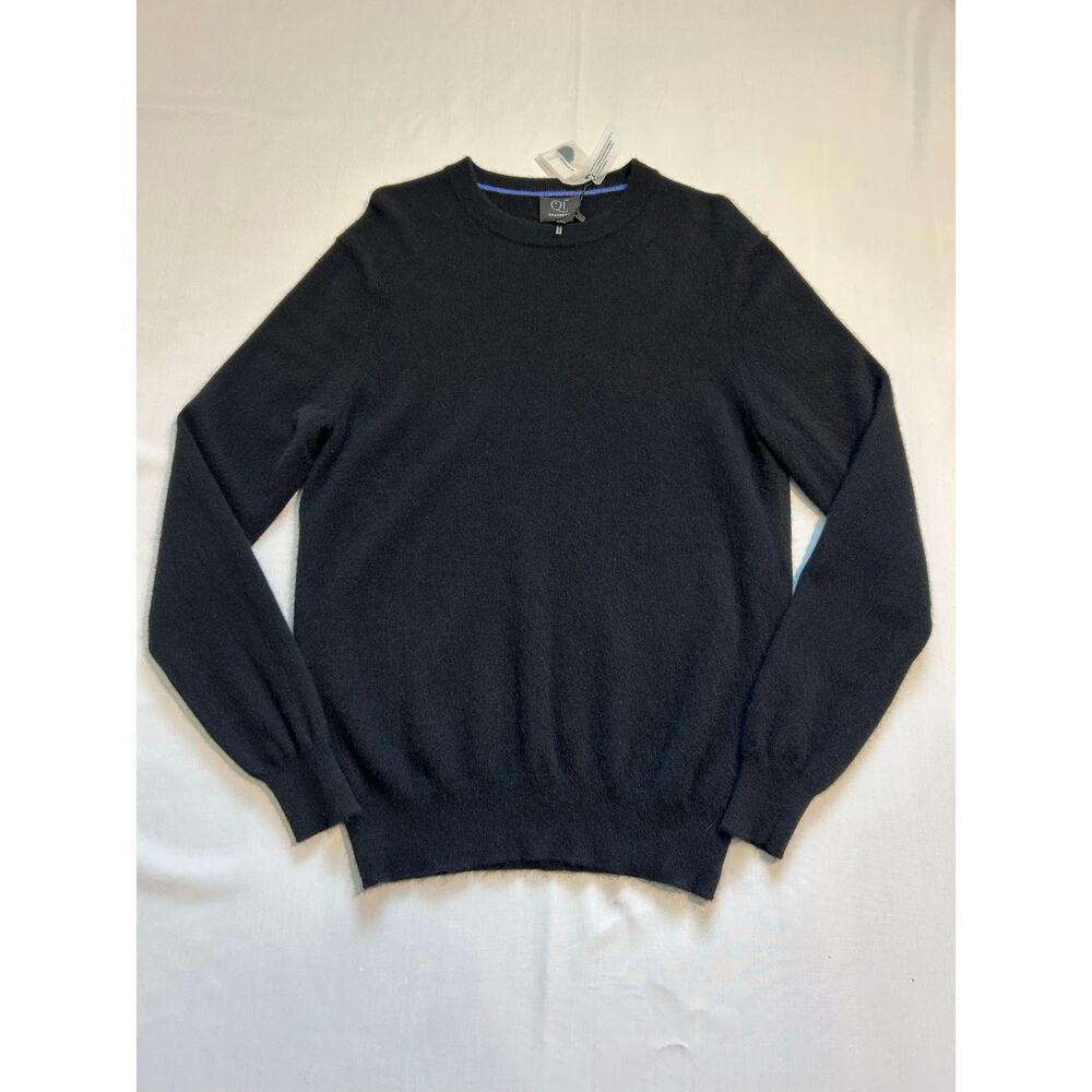 Qi 100% Cashmere Crew Neck Sweater Black Large